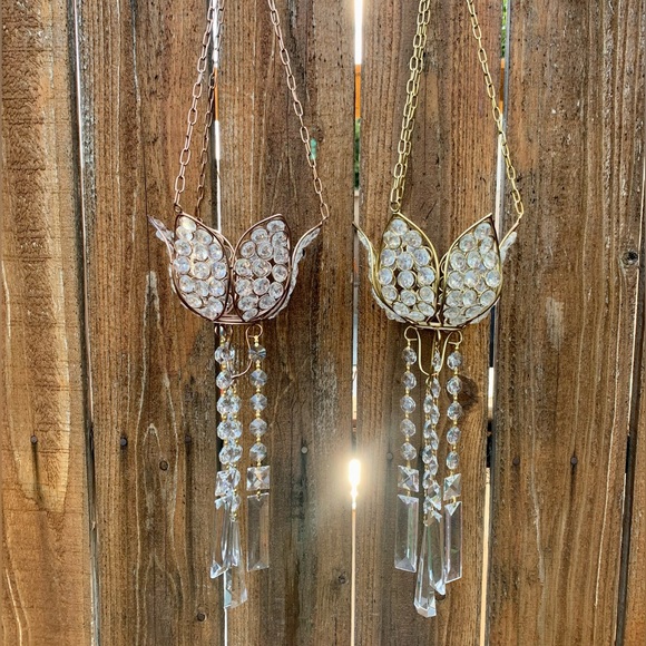Lotus Crystal Chandelier Candle Holder Wind Chime Sun Catcher Mobile - Picture 7 of 11